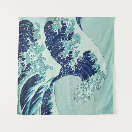 Hokusai Blue Waves Wandteppich (Vorderseite (Horizontal))