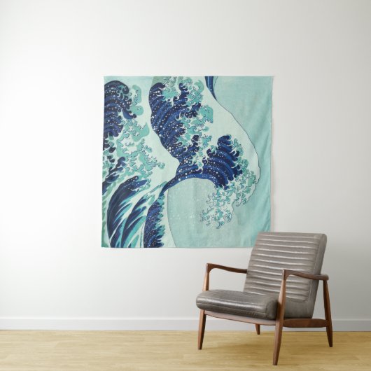 Hokusai Blue Waves Wandteppich (Beispiel (Horizontal))