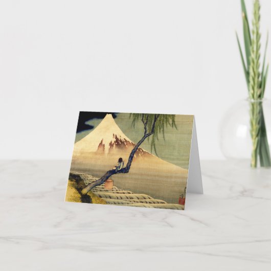 Hokusai Boy View Mount Fuji Japanisch Vintag Karte (Vorderseite)