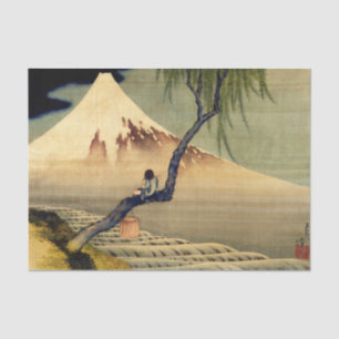 Hokusai Boy View Mount Fuji Japanisch Vintag Seidenpapier