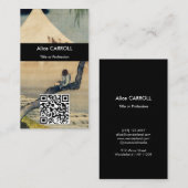 Hokusai - Boy Viewing Mount Fuji - QR-Code Visitenkarte (Vorne/Hinten)