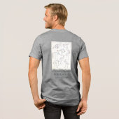 Hokusai Crane Art – Japanese Ink Style Design Tri-Blend Shirt (Rückseite voll)