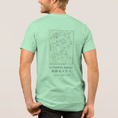 Hokusai Crane Drawing – Japanese Minimalist Green Tri-Blend Shirt (Rückseite)