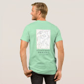 Hokusai Crane Drawing – Japanese Minimalist Green Tri-Blend Shirt (Rückseite voll)