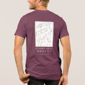Hokusai Crane Drawing – Japanese Minimalist Maroon Tri-Blend Shirt (Rückseite)