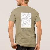 Hokusai Crane Drawing – Japanese Minimalist Olive Tri-Blend Shirt (Rückseite)