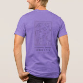 Hokusai Crane Drawing – Japanese Minimalist Purple Tri-Blend Shirt (Rückseite)