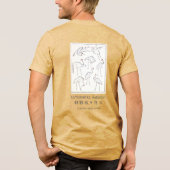 Hokusai Crane Drawing – Japanese Minimalist Yellow Tri-Blend Shirt (Rückseite)
