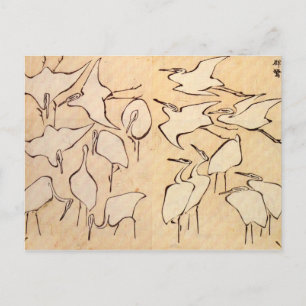 Hokusai Cranes Postcard Postkarte