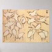Hokusai Cranes Poster (Vorne)