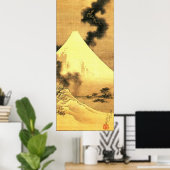 Hokusai der Drache des Rauchens, der dem Fuji entk Poster (Heimbüro)