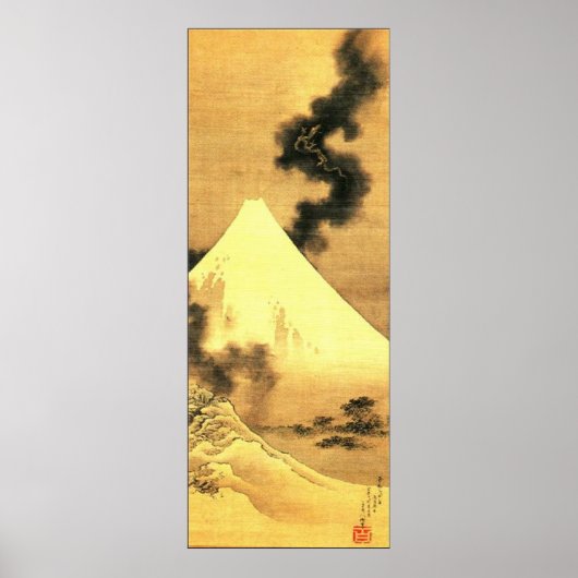 Hokusai der Drache des Rauchens, der dem Fuji entk Poster (Vorne)