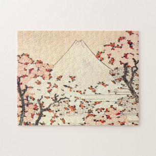 Hokusai der Fujisan Kirschblüten-Puzzlespiel Puzzle