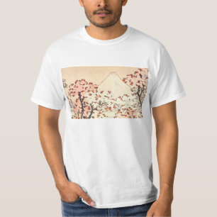 Hokusai der Fujisan Kirschblüten T-Shirt