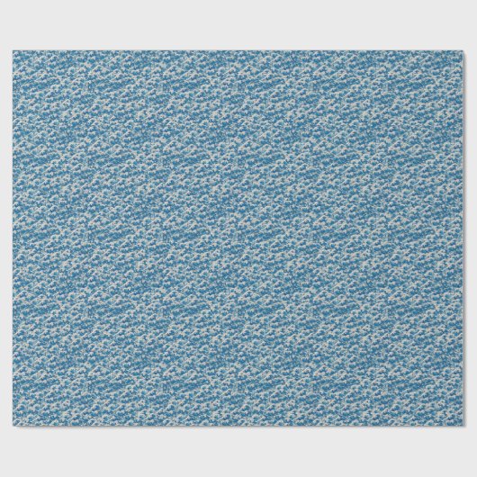 Hokusai, die Great Wave Pattern Nautical Blue Well Geschenkpapier (Flach)