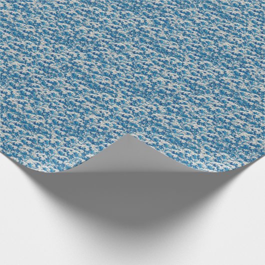 Hokusai, die Great Wave Pattern Nautical Blue Well Geschenkpapier (Ecke)
