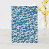 Hokusai, die Great Wave Pattern Nautical Blue Well Karte (Gelbe Blume)