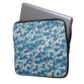 Hokusai, die Great Wave Pattern Nautical Blue Well Laptopschutzhülle (Vorderseite Links)