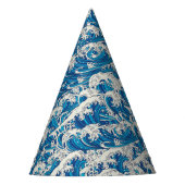 Hokusai, die Great Wave Pattern Nautical Blue Well Partyhütchen (Vorderseite)