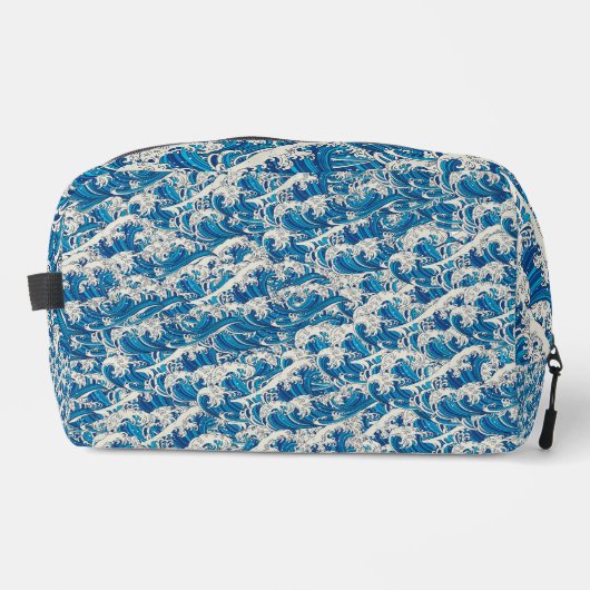 Hokusai, die Great Wave Pattern Nautical Blue Well Waschbeutel (Vorderseite)