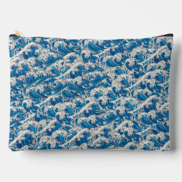 Hokusai, die Great Wave Pattern Nautical Blue Well Zubehörtasche