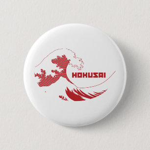 Hokusai - die große Welle Button
