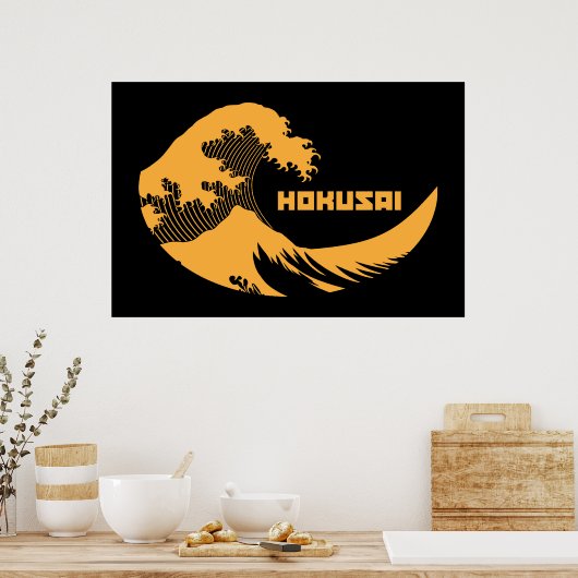 Hokusai - Die große Welle Poster (Küche)