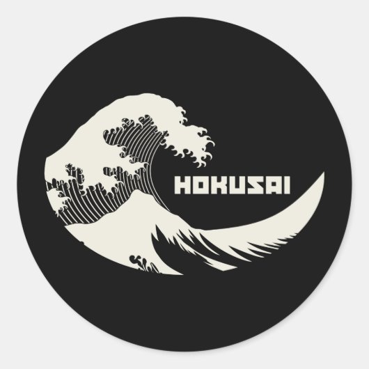 Hokusai - Die große Welle Runder Aufkleber (Vorderseite)