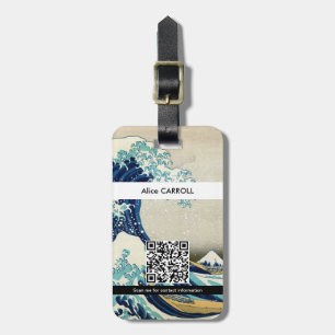 Hokusai - Die große Welle vor Kanagawa - QR Code Gepäckanhänger