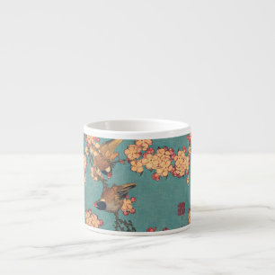 Hokusai Dompfaff und Kirschblüte Vintage Vogel Espressotasse