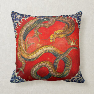 Hokusai Dragon Fantasy Art Throw Kissen