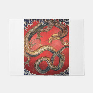 Hokusai Dragon Japanisch Vintag Katsushika Hokusai Fußmatte