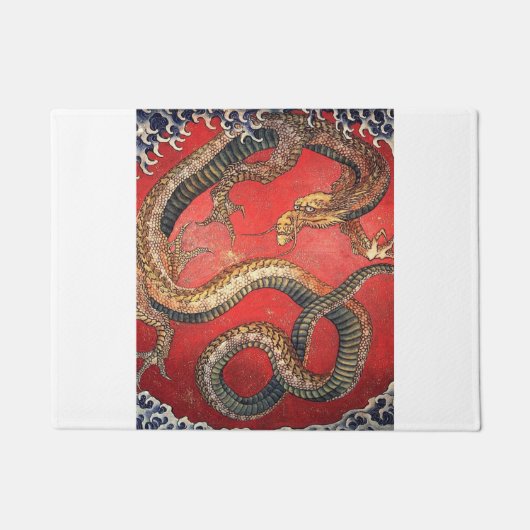 Hokusai Dragon Japanisch Vintag Katsushika Hokusai Fußmatte (Vorderseite)