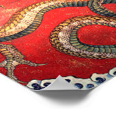 Hokusai Dragon Japanisch Vintag Katsushika Hokusai Poster (Ecke)