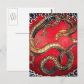 Hokusai Dragon Postkarte (Vorne/Hinten)
