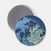 Hokusai Feminine Wave Japan Vintager Ozean Magnet (Vorderseite/Rückseite)