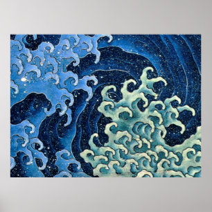 Hokusai Feminine Wave Japan Vintager Ozean Poster