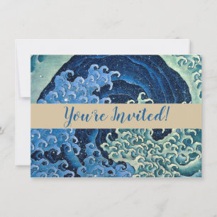 Hokusai Feminine Wave Vintager Ozean Einladung