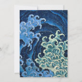 Hokusai Feminine Wave Vintager Ozean Einladung (Rückseite)