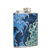 Hokusai Feminine Wave Vintager Ozean Flachmann (Rechts)