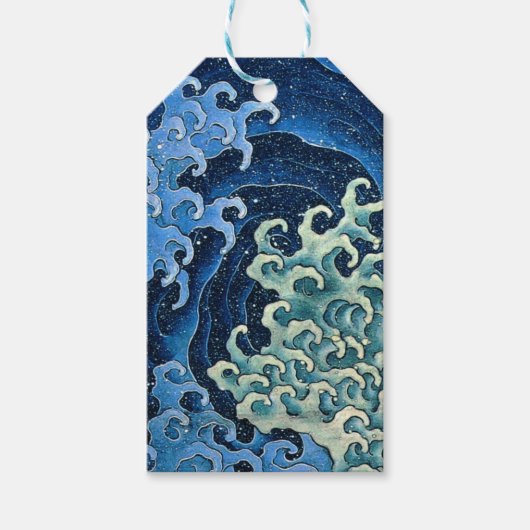 Hokusai Feminine Wave Vintager Ozean Geschenkanhänger (Vorderseite)