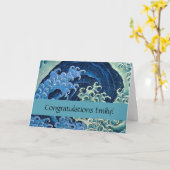 Hokusai Feminine Wave Vintager Ozean Karte (Gelbe Blume)