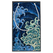 Hokusai Feminine Wave Vintager Ozean Kleine Geschenktüte (Rückseite)