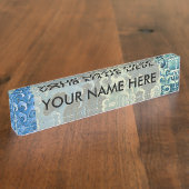 Hokusai Feminine Wave Vintager Ozean Namensplakette (Seite)