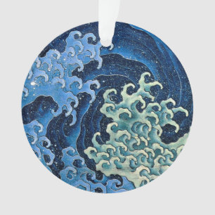 Hokusai Feminine Wave Vintager Ozean Ornament