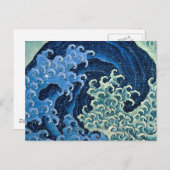 Hokusai Feminine Wave Vintager Ozean Postkarte (Vorne/Hinten)