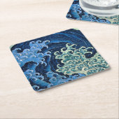 Hokusai Feminine Wave Vintager Ozean Rechteckiger Pappuntersetzer (angewinkelt)