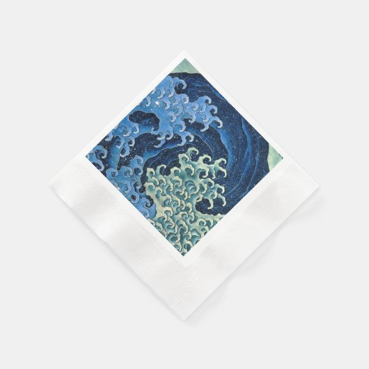 Hokusai Feminine Wave Vintager Ozean Serviette (Ecke)