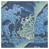 Hokusai Feminine Wave Vintager Ozean Stoff (Nahaufnahme)