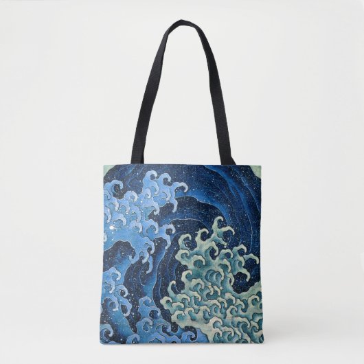 Hokusai Feminine Wave Vintager Ozean Tasche (Vorderseite)